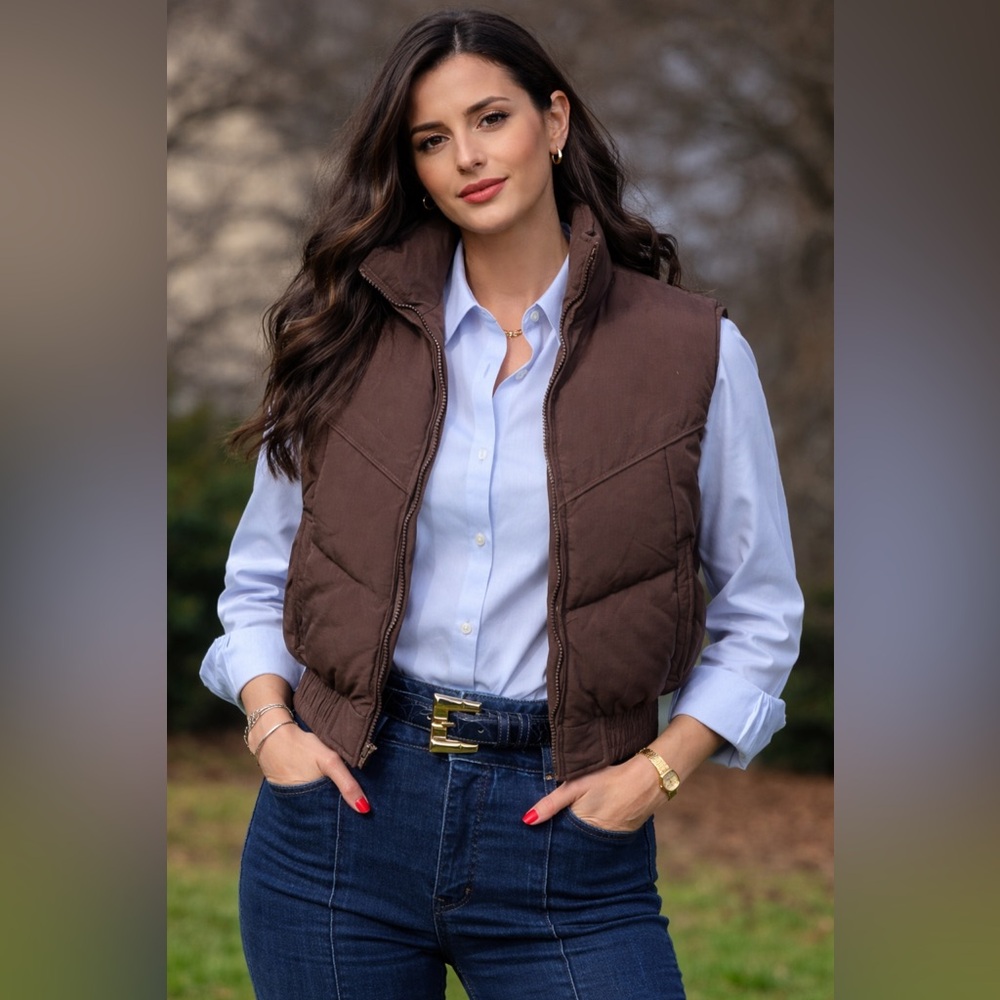 Y2K Cripple Creek Chocolate Brown Vest XS/S